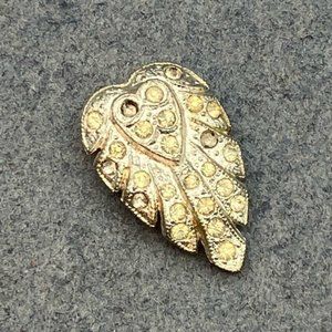 Rhinestone Leaf Hair Clip As Is Silver Vintage Soft Girl Granny Cottage Retro